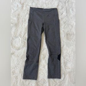 LULULEMON Pace Rival Crop 22 Heathered Black/Black Sz 4